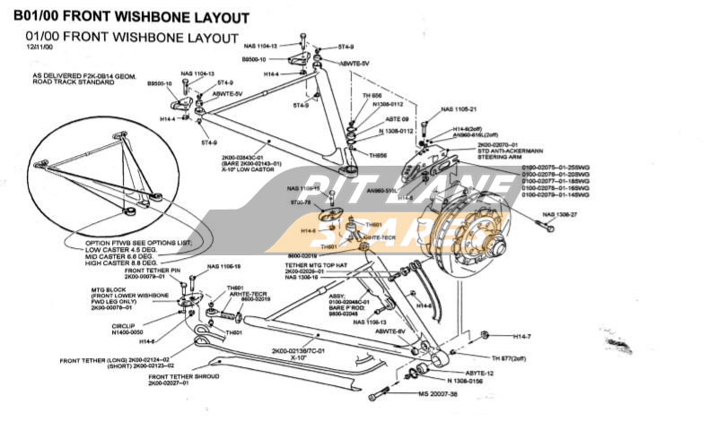 FRONT WISHBONE LAYOUT Diagram